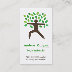 Modern, Yoga Wellness Instructor, Tree Business Card