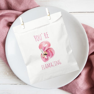 Modern You Are Flamazing Beauty Pink Flamingo Favour Bags
