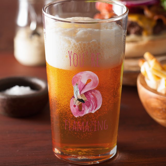 Modern You Are Flamazing Beauty Pink Flamingo Glass (Creator Uploaded)