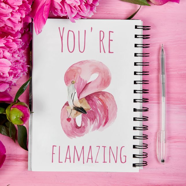 Modern You Are Flamazing Beauty Pink Flamingo Notebook (Creator Uploaded)