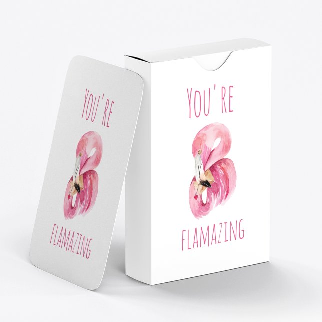 Modern You Are Flamazing Beauty Pink Flamingo Playing Cards (Creator Uploaded)
