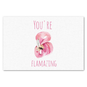 Modern You Are Flamazing Beauty Pink Flamingo Tissue Paper