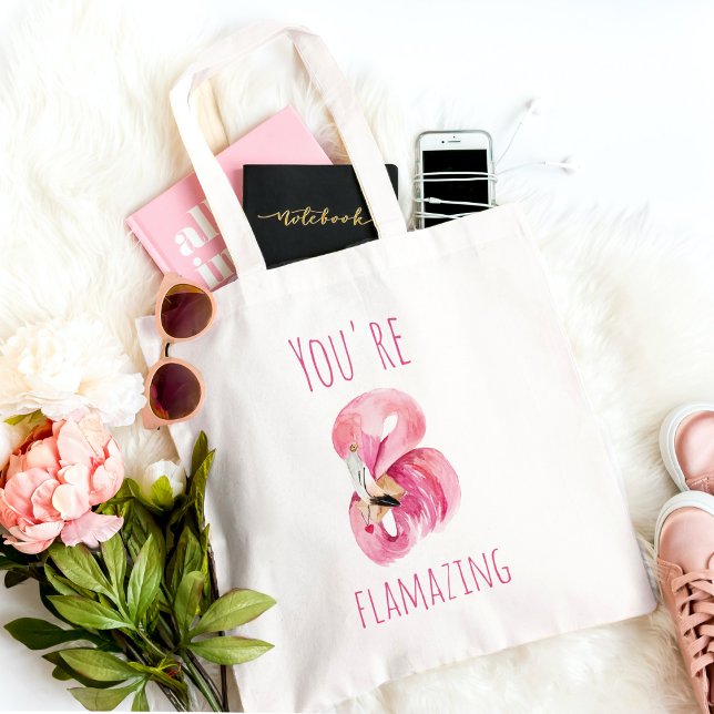 Modern You Are Flamazing Beauty Pink Flamingo Tote Bag (Creator Uploaded)
