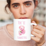 Modern You Are Flamazing Beauty Pink Flamingo Two-Tone Coffee Mug<br><div class="desc">Modern You Are Flamazing Beauty Pink Flamingo</div>