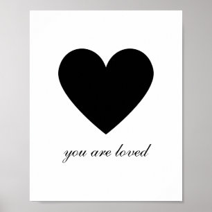 Modern You Are Loved Heart Poster