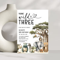 Modern Young Wild and Three Safari 3rd Birthday
