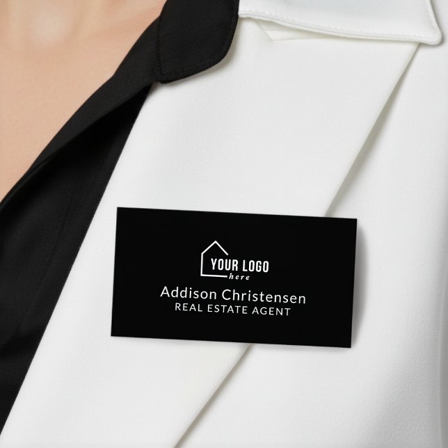Modern Your Logo Custom Real Estate Name Tag (Creator Uploaded)