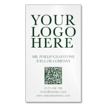 Modern Your Logo Image Green & White QR Code