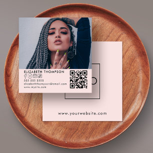 Modern Your Logo QR Code Trendy Social Media Photo Square Business Card