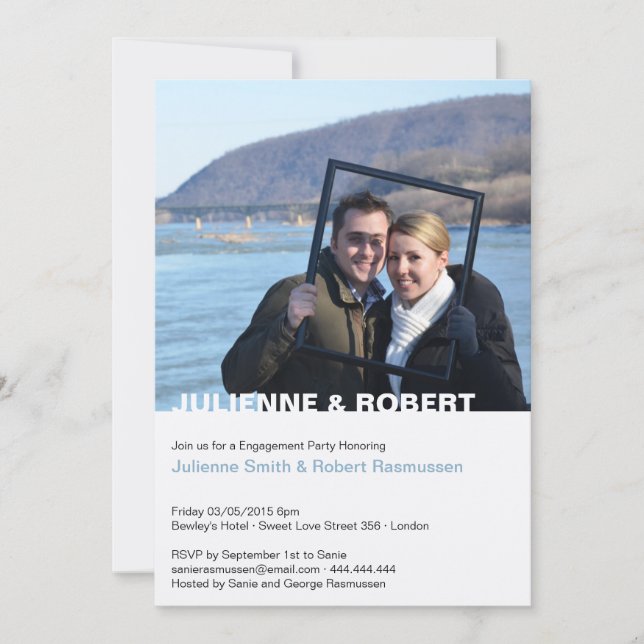Modern Your Own Photo Engagement Party Invitation (Front)