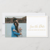 Modern your own photo, save the date card
