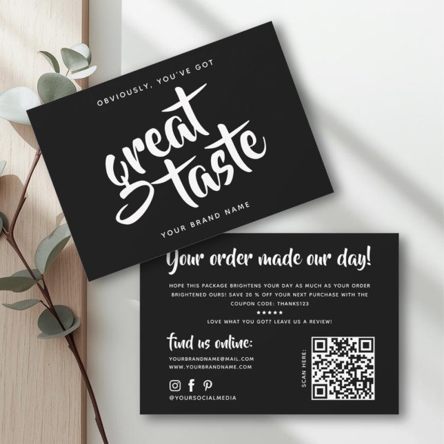 Modern you've got great taste qr code thank you business card (Creator Uploaded)