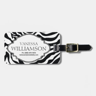 Modern  Zebra  Pattern Personalised Luggage Tag