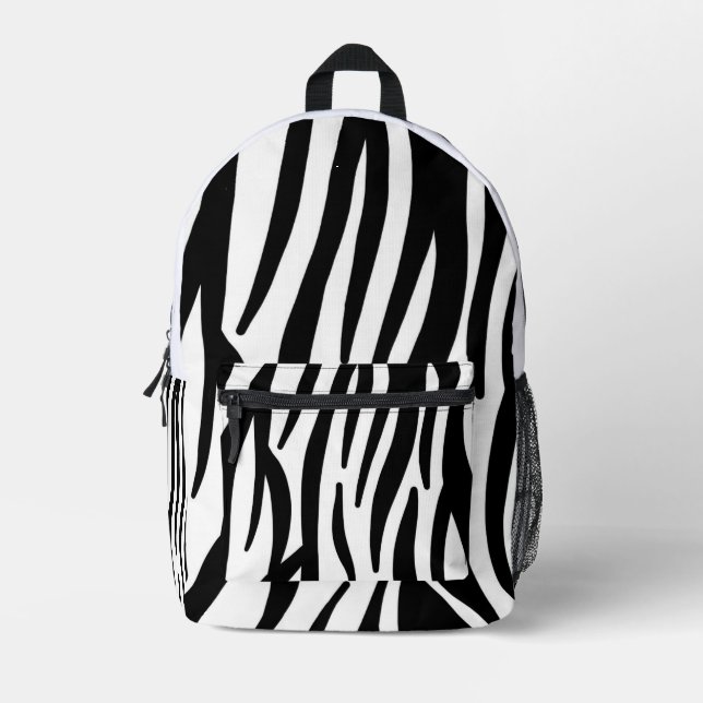 Modern Zebra Print Backpack - Bold Abstract Animal (Front)