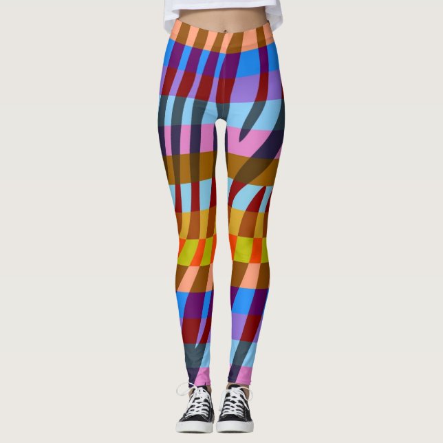 Modern Zebra Print Pattern #5 Leggings (Front)