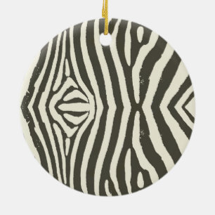 Modern Zebra Stripe Animal Print Pattern Ceramic Tree Decoration