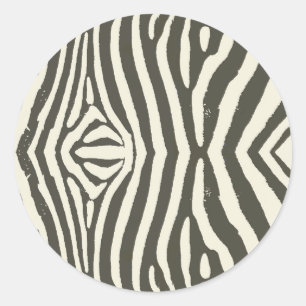 Modern Zebra Stripe Animal Print Pattern Classic Round Sticker