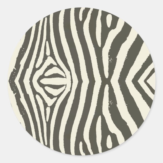Modern Zebra Stripe Animal Print Pattern Classic Round Sticker (Front)