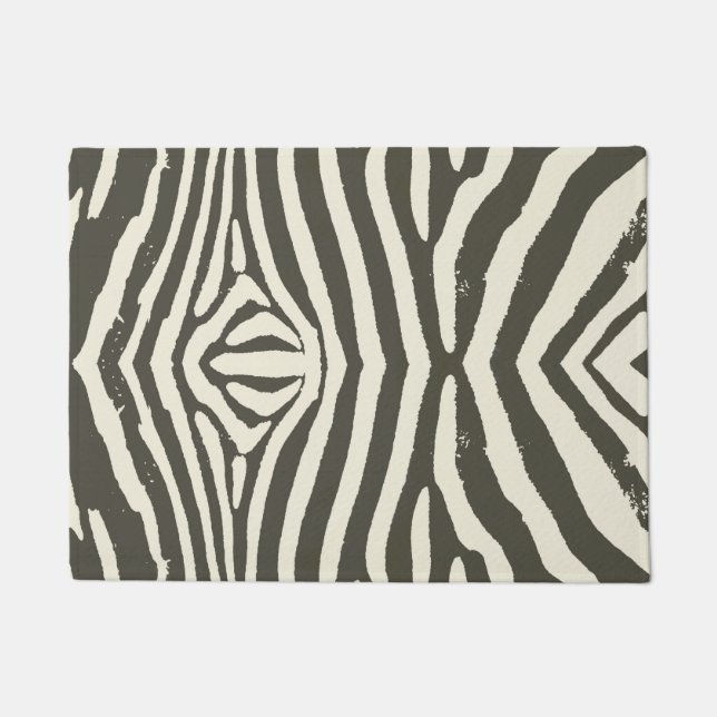 Modern Zebra Stripe Animal Print Pattern Doormat (Front)