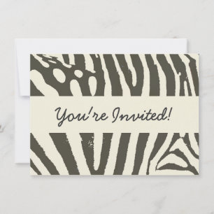 Modern Zebra Stripe Animal Print Pattern Invitation