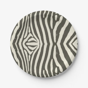 Modern Zebra Stripe Animal Print Pattern Paper Plate
