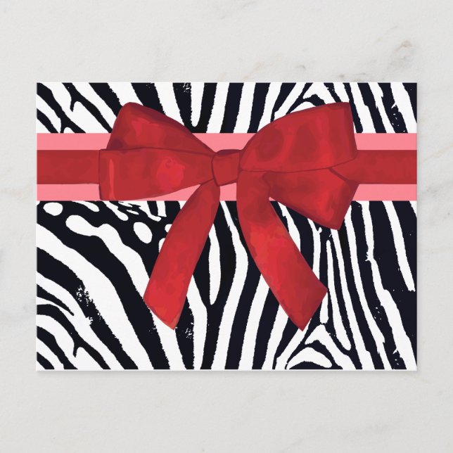 Modern Zebra Stripe Animal Print Pattern Postcard (Front)