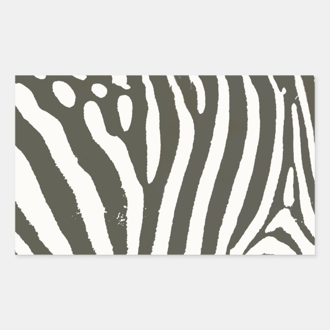 Modern Zebra Stripe Animal Print Pattern Rectangular Sticker (Front)