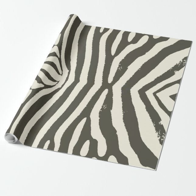 Modern Zebra Stripe Animal Print Pattern Wrapping Paper (Unrolled)