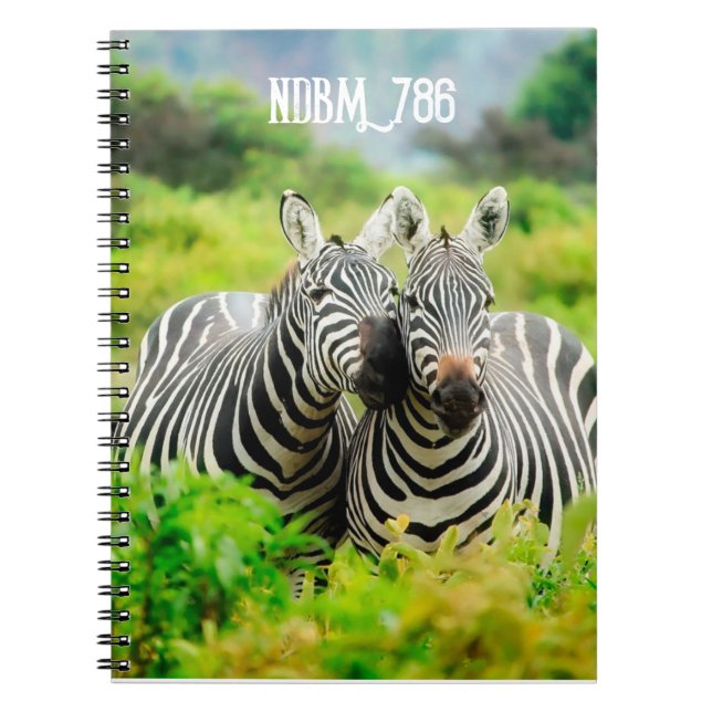 Modern zebras Tropical JungleSpiral Photo Notebook (Front)