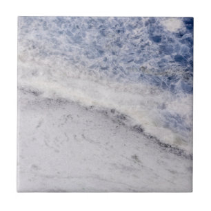 Modern Zen Blue Calcite Quartz Crystal Print Tile