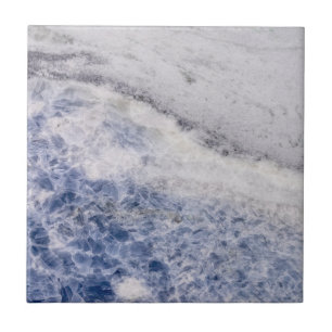 Modern Zen Blue Calcite Quartz Crystal Print Tile