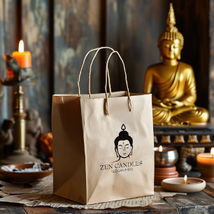 Modern Zen Candle Small Business, Custom Large Rubber Stamp