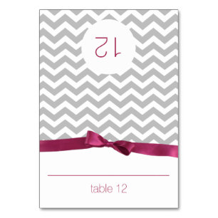 Modern Zig Zag and Berry Bow Seating Card