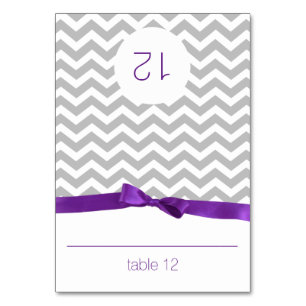 Modern Zig Zag and Lavender Bow Seating Card