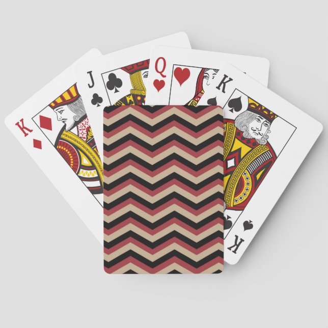 Modern Zig Zag Pattern Playing Cards (Back)