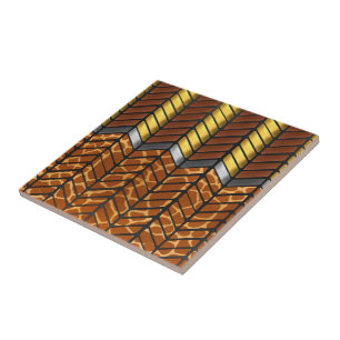 Modern Zigzag Chevron Giraffe Animal Print Tile
