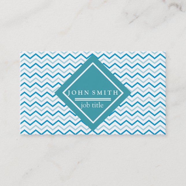 Modern Zigzag Chevron Pattern Business Card (Front)