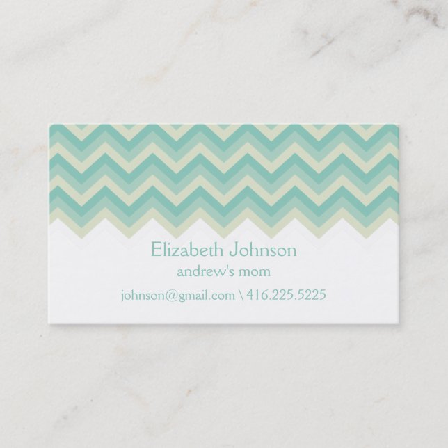 Modern Zigzag Mummy Calling Card (Front)