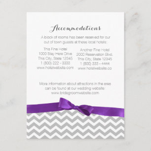 Modern Zigzag Pattern and Bow Information Card