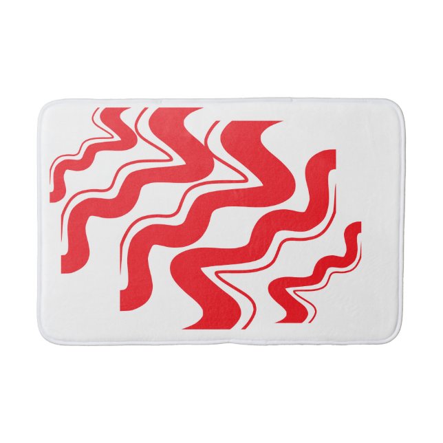 "Modern Zigzag Pattern Bathmat – Bold Geometric  (Front)