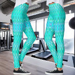 Modern zigzag pattern - waves in turquoise leggings<br><div class="desc">This leggings features a  modern zigzag pattern in beautiful turquoise tones. Like ocean waves. Digital art,  cool and exotic leggings for every woman!</div>