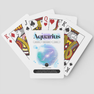 Modern Zodiac Sign Aquarius Quote Air Element Playing Cards