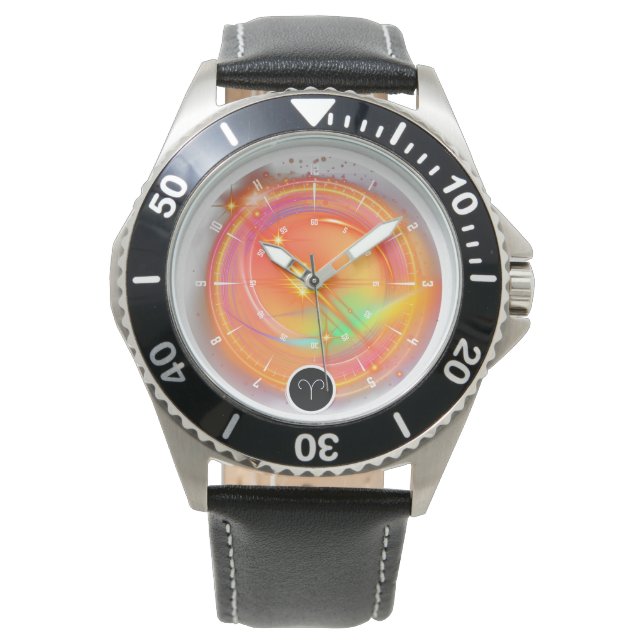 Modern Zodiac Sign ARIES Quote | Element Fire Watch (Front)