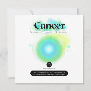Modern Zodiac Sign Cancer Quote water Element Invitation