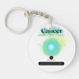 Modern Zodiac Sign Cancer Quote Water Element Key Ring