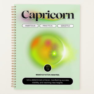 Modern Zodiac Sign Capricorn Quote Earth Element Planner