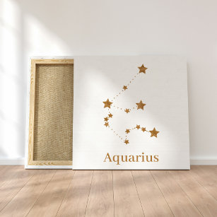 Modern Zodiac Sign Gold Aquarius   Element Air