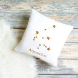 Modern Zodiac Sign Gold Aquarius | Element Air Cushion<br><div class="desc">Modern Zodiac Sign Gold Aquarius | Element Air</div>