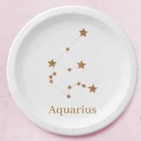 Modern Zodiac Sign Gold Aquarius | Element Air