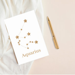 Modern Zodiac Sign Gold Aquarius   Element Air Post-it Notes